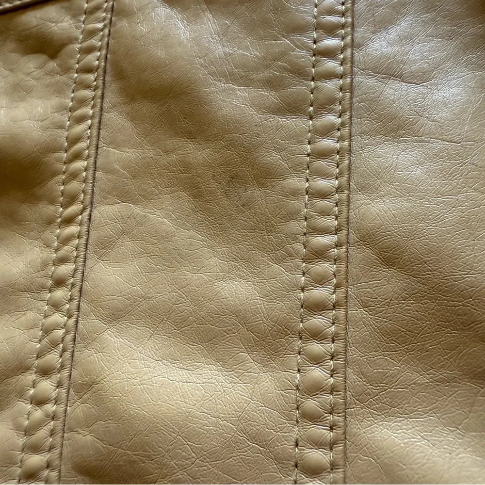 🧥 Madden Girl Faux Leather Moto Jacket – Tan (Size Large) - Picture 7 of 11